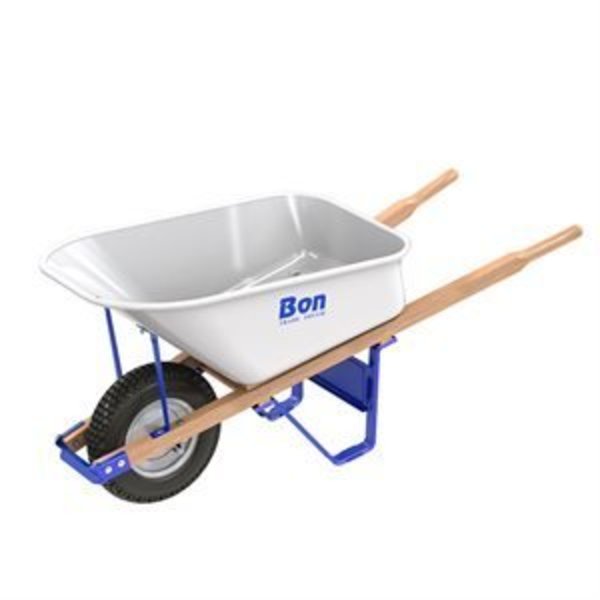 Bon Tool Barrow - Steel Tray - 6 Cubic Feet - Single Knobby Pn Tire - Wood Handle 34-234